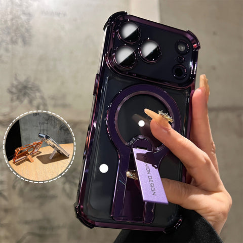 LEKCASE | Invisible Bracket Magnetic Electroplating Mobile Phone Case