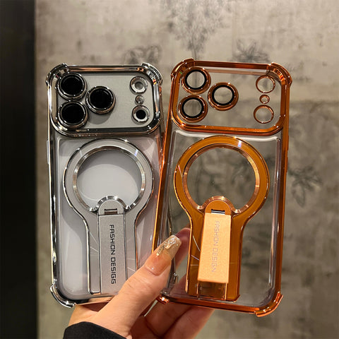 LEKCASE | Invisible Bracket Magnetic Electroplating Mobile Phone Case