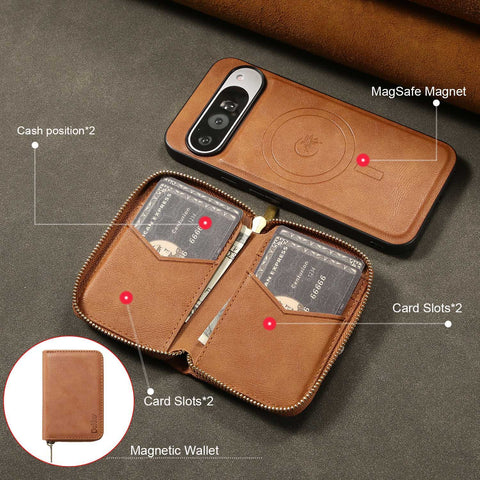 Zipper Leather Case Magnetic Phone Case
