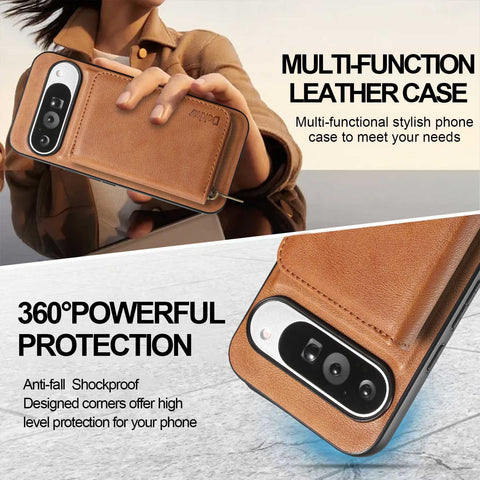 Zipper Leather Case Magnetic Phone Case