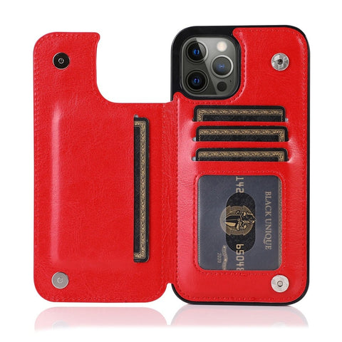 Luxury leather iPhone case with card slot 