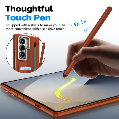 Samsung Fold 7/6/5/4 Phone Case with Lens Frame Stand, S Pen Holder, Wrist Strap, and Screen Protector LEKCASE
