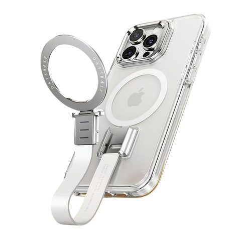 Anti-fall lanyard phone case with stand and magnetic suction