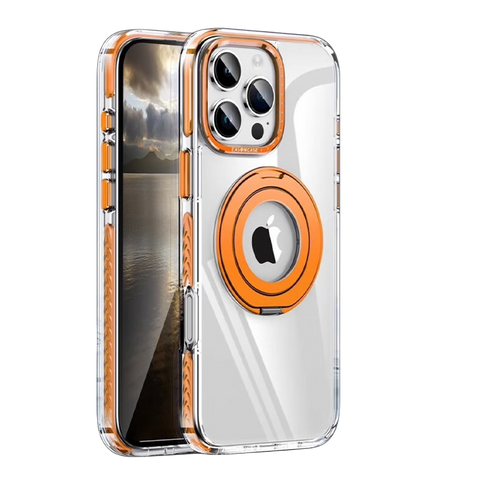 Two-color transparent magnetic rotating bracket first shell