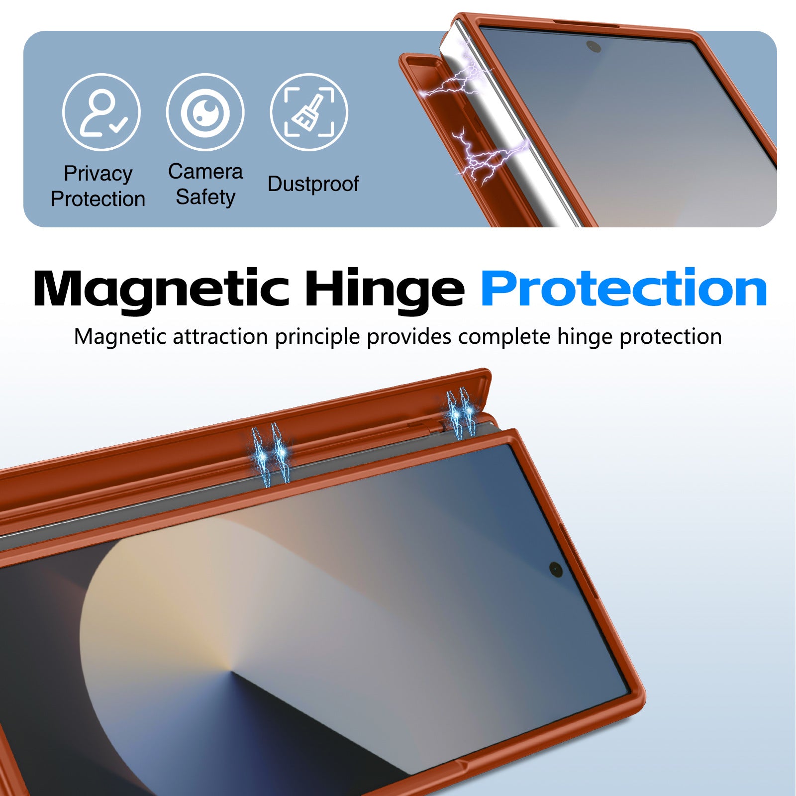 Samsung Fold 7/6/5/4 Phone Case with Lens Frame Stand, S Pen Holder, Wrist Strap, and Screen Protector LEKCASE