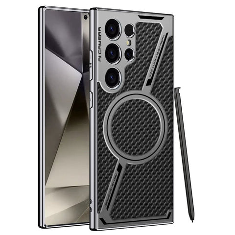 Electroplated leather built-in magnetic ring full-cover protective case(Only Case)