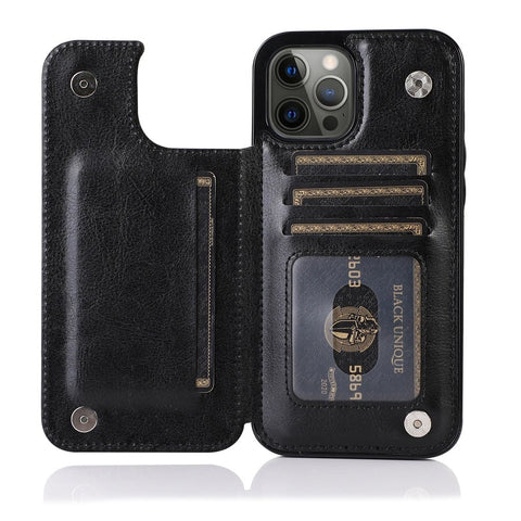 Luxury leather iPhone case with card slot 
