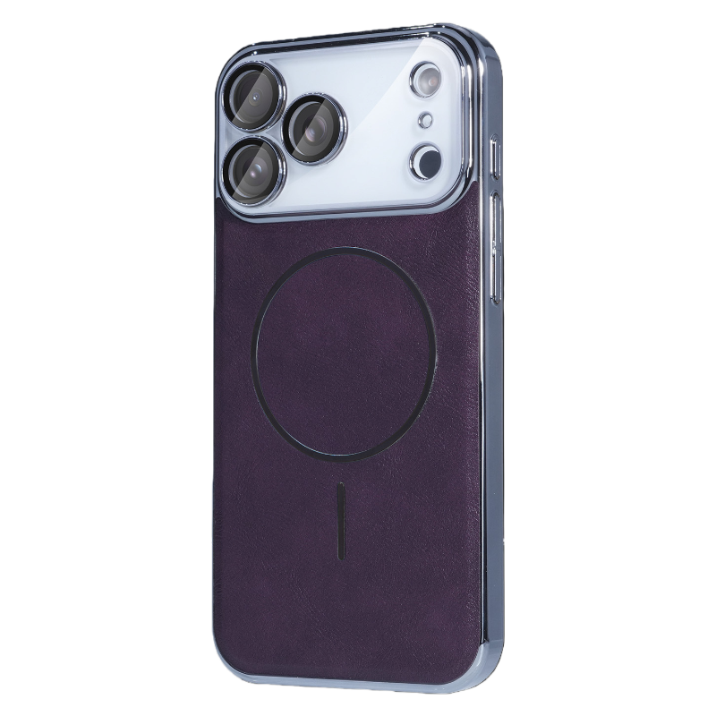 LEKCASE iPhone 17 series metallic leather textured magnetic phone case LEKCASE