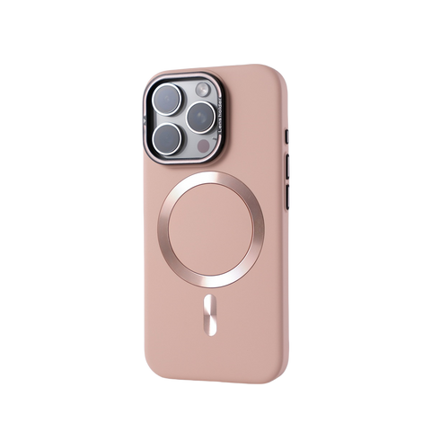 Skin-feel, drop-proof phone case with built-in lens holder