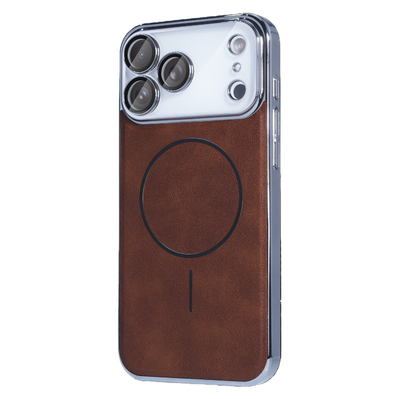 LEKCASE iPhone 17 series metallic leather textured magnetic phone case LEKCASE