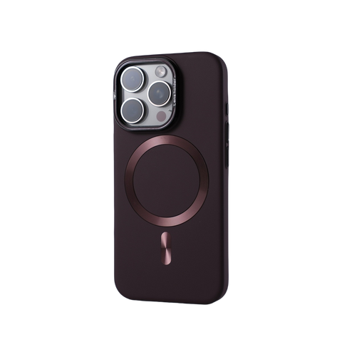 Skin-feel, drop-proof phone case with built-in lens holder