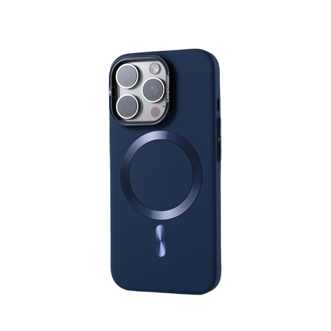 Skin-feel, drop-proof phone case with built-in lens holder