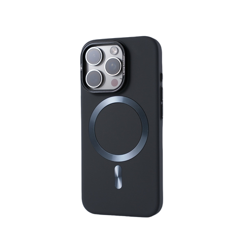 Skin-feel, drop-proof phone case with built-in lens holder