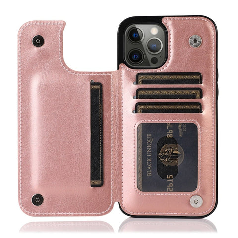 Luxury leather iPhone case with card slot 