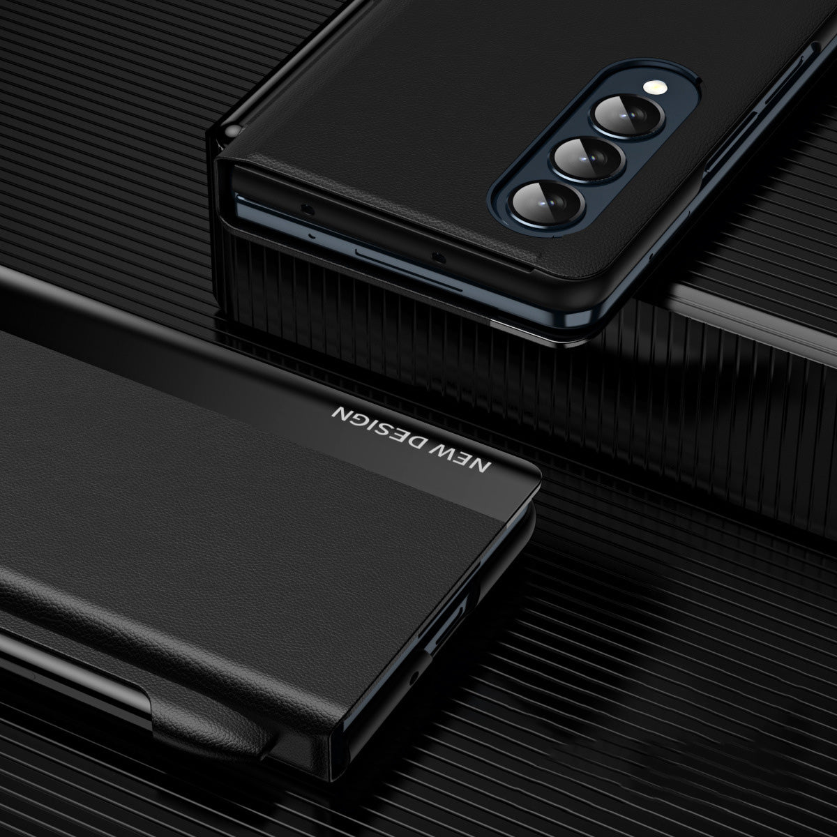 Luxury Electroplated Leather Magnetic Phone Case With Phone Stand And Pen Slot For Galaxy Z Fold 5/6/7