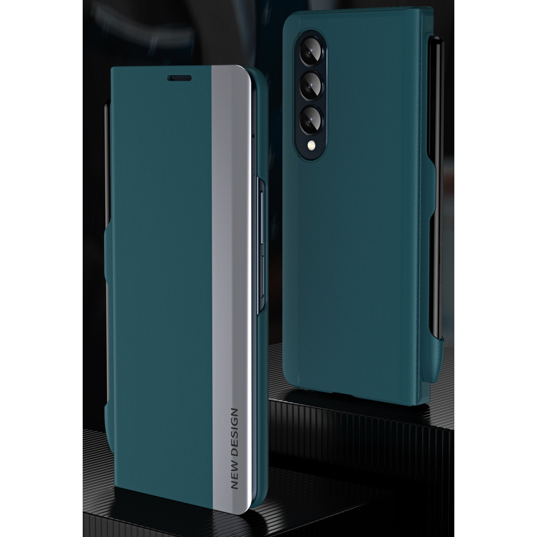 Luxury Electroplated Leather Magnetic Phone Case With Phone Stand And Pen Slot For Galaxy Z Fold 5/6/7