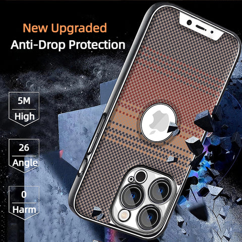 Kevlar Textured Magnetic Phone Case With Full Lens Coverage
