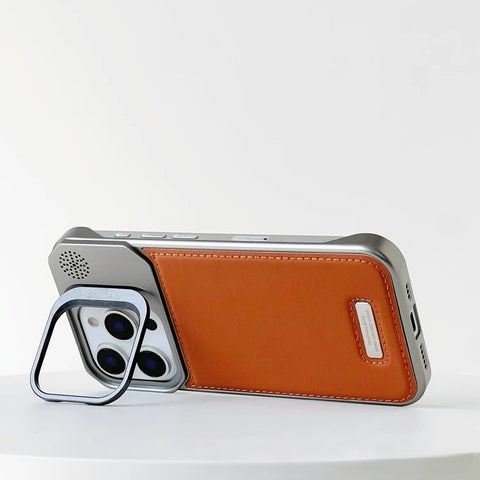 LEKCASE | Frameless Carbon Fiber Leather Magnetic Lens Bracket Protective Case