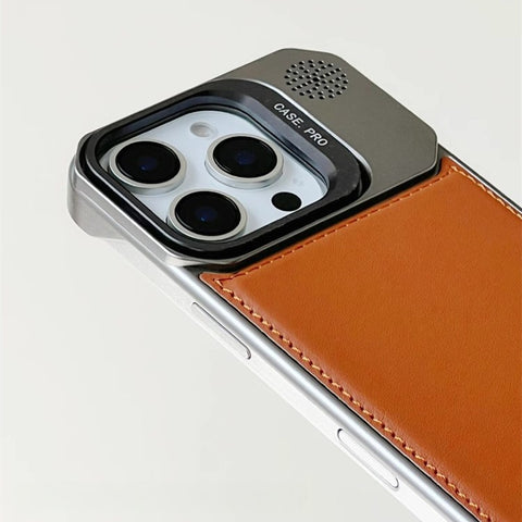 LEKCASE | Frameless Carbon Fiber Leather Magnetic Lens Bracket Protective Case