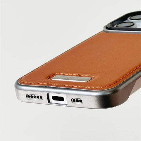 LEKCASE | Frameless Carbon Fiber Leather Magnetic Lens Bracket Protective Case