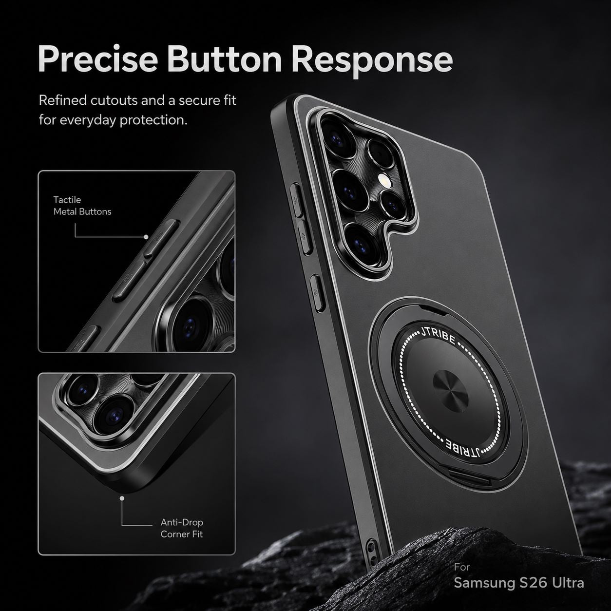 Samsung S26 Ultra Rotating Stand Magnetic Wireless Charging Phone Case LEKCASE