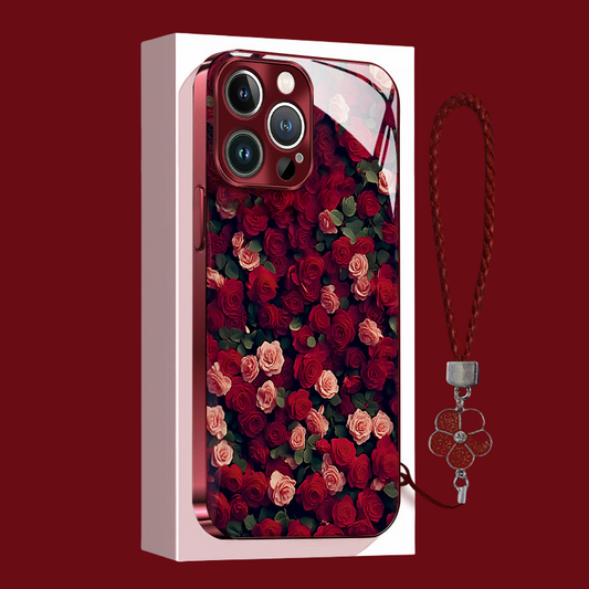 Full Screen Rose Lanyard Mobile Phone Case