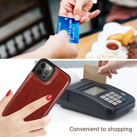 Luxury leather iPhone case with card slot 