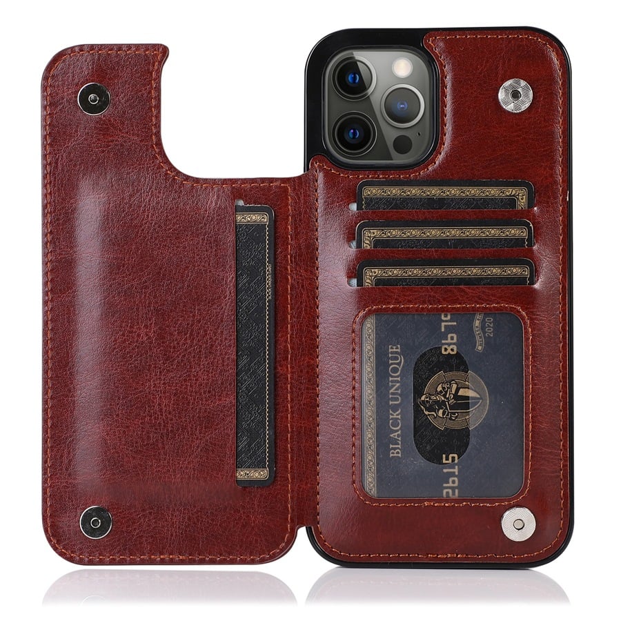 Luxury leather iPhone case with card slot 