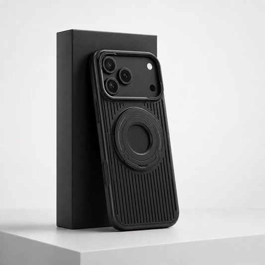 iPhone Magnetic Phone Case with Striped Heat-Dissipation Stand LEKCASE