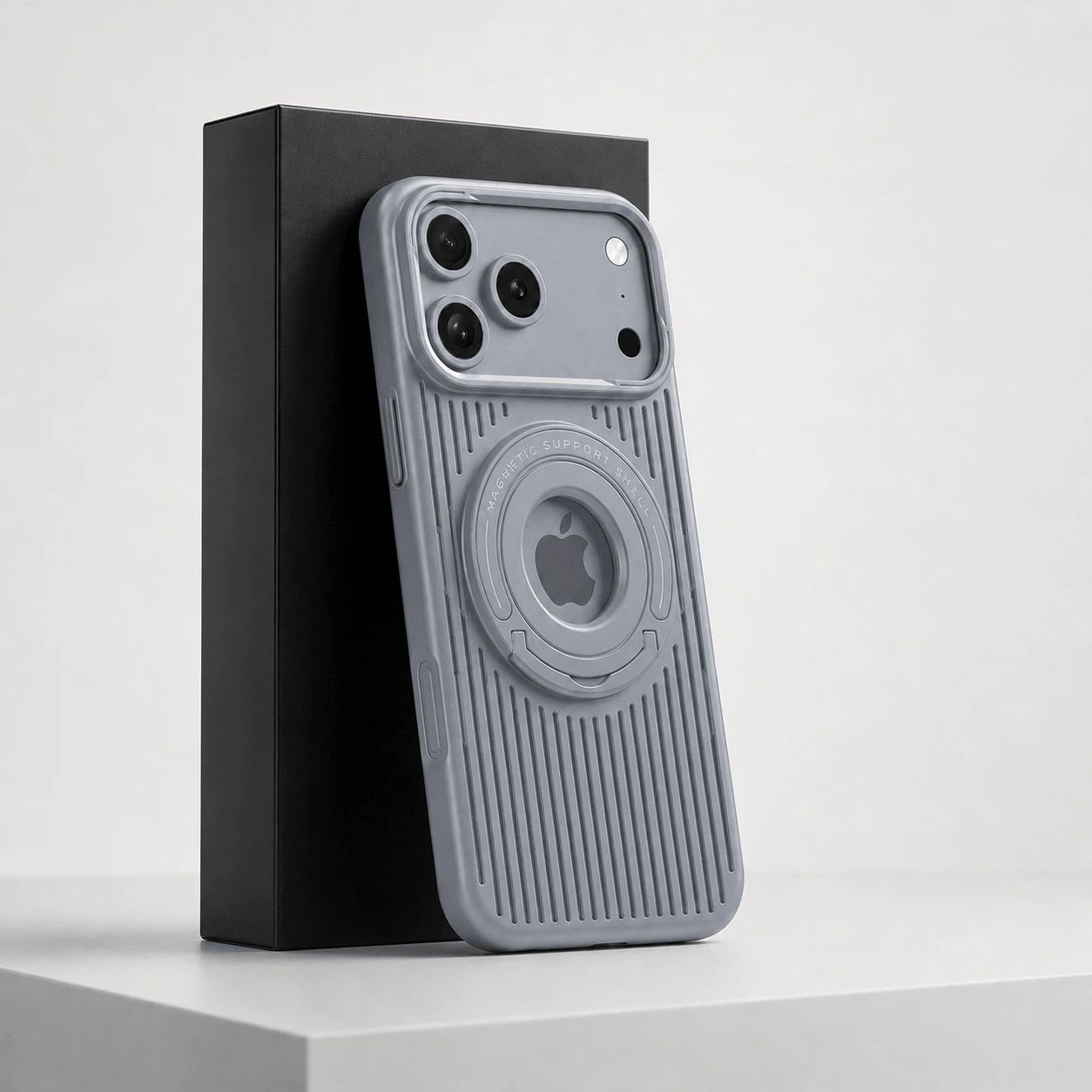 iPhone Magnetic Phone Case with Striped Heat-Dissipation Stand LEKCASE