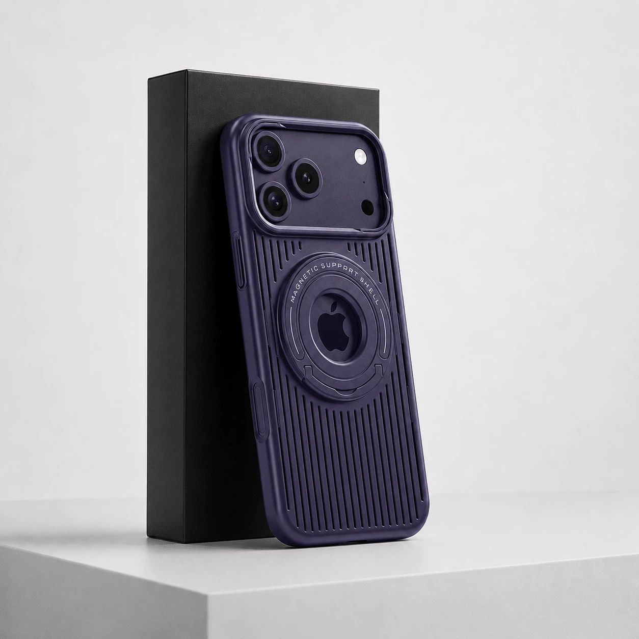 iPhone Magnetic Phone Case with Striped Heat-Dissipation Stand LEKCASE
