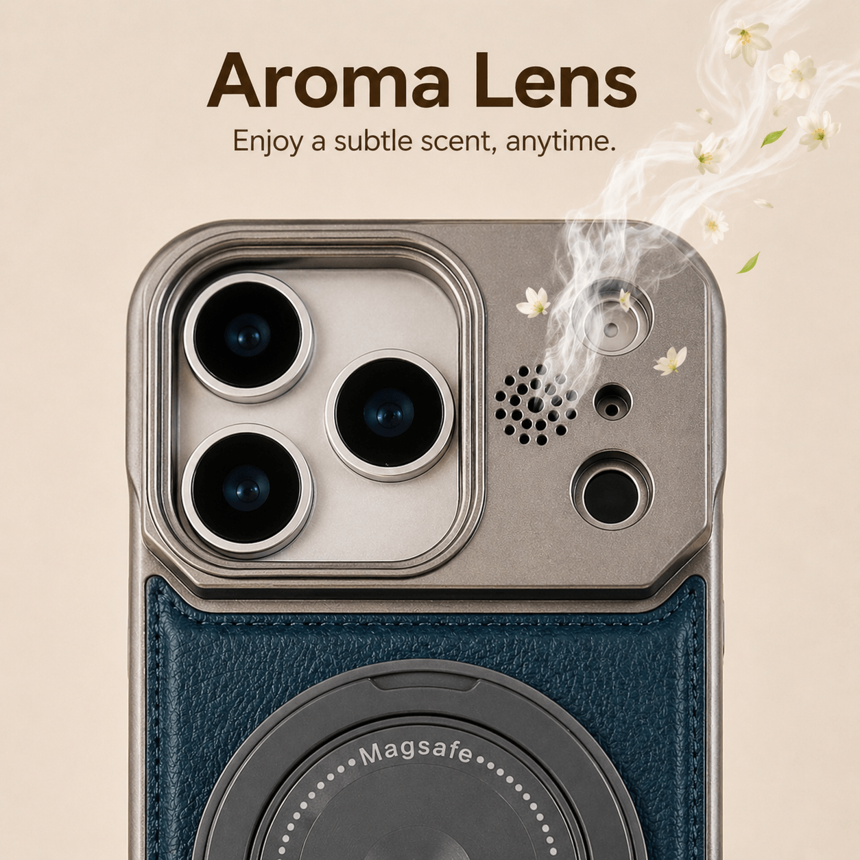 iPhone Semi-Enclosed Magnetic Phone Case with Rotating Stand LEKCASE