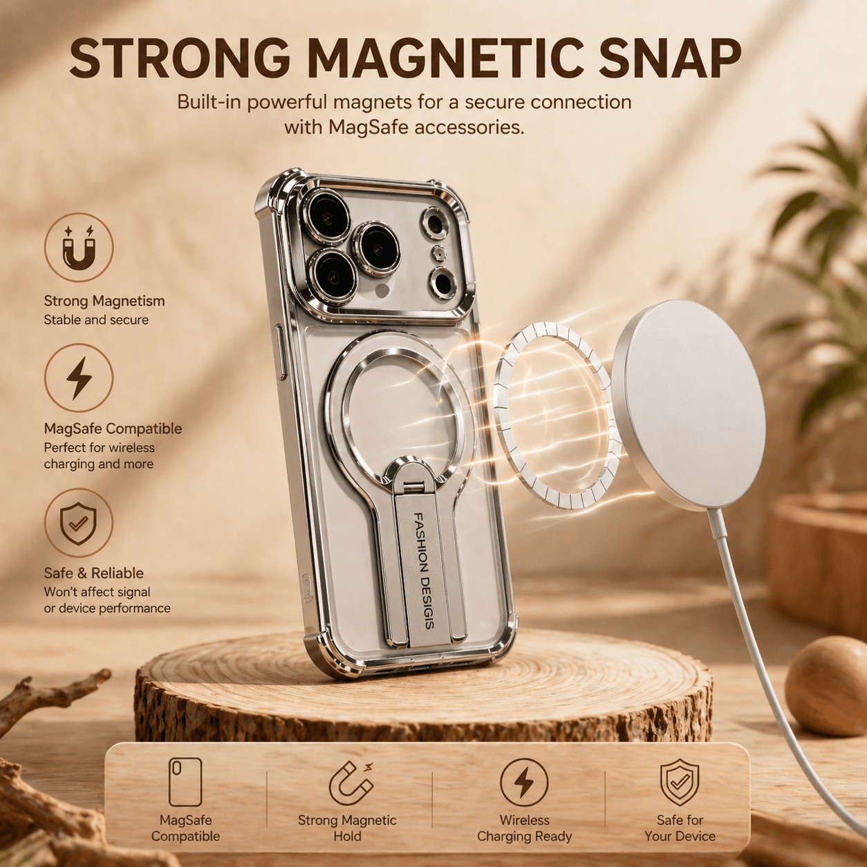Invisible Bracket Magnetic Electroplating Mobile Phone Case LEKCASE