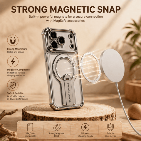 Invisible Bracket Magnetic Electroplating Mobile Phone Case LEKCASE