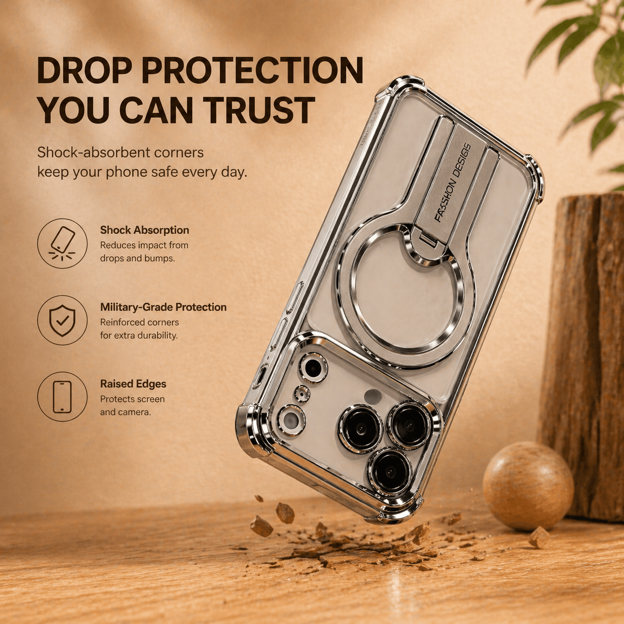 Invisible Bracket Magnetic Electroplating Mobile Phone Case LEKCASE