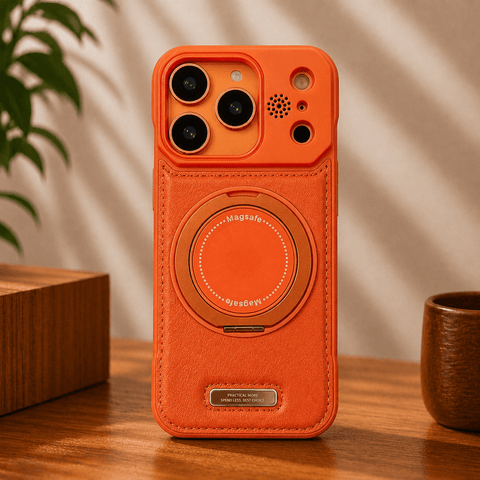 iPhone Semi-Enclosed Magnetic Phone Case with Rotating Stand LEKCASE