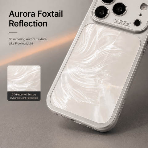 Aurora Foxtail Phone Case with CD-Patterned Texture LEKCASE