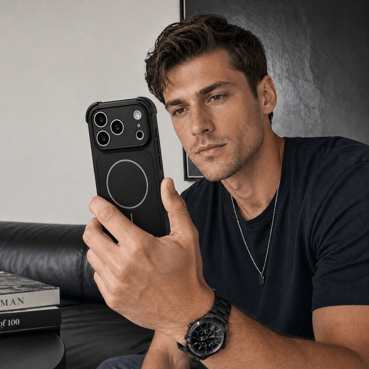 Silicone Phone Case with Built-in Glass Lens Protection LEKCASE