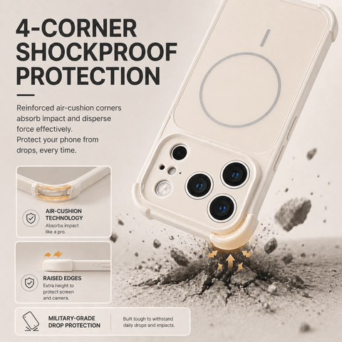 Silicone Phone Case with Built-in Glass Lens Protection LEKCASE