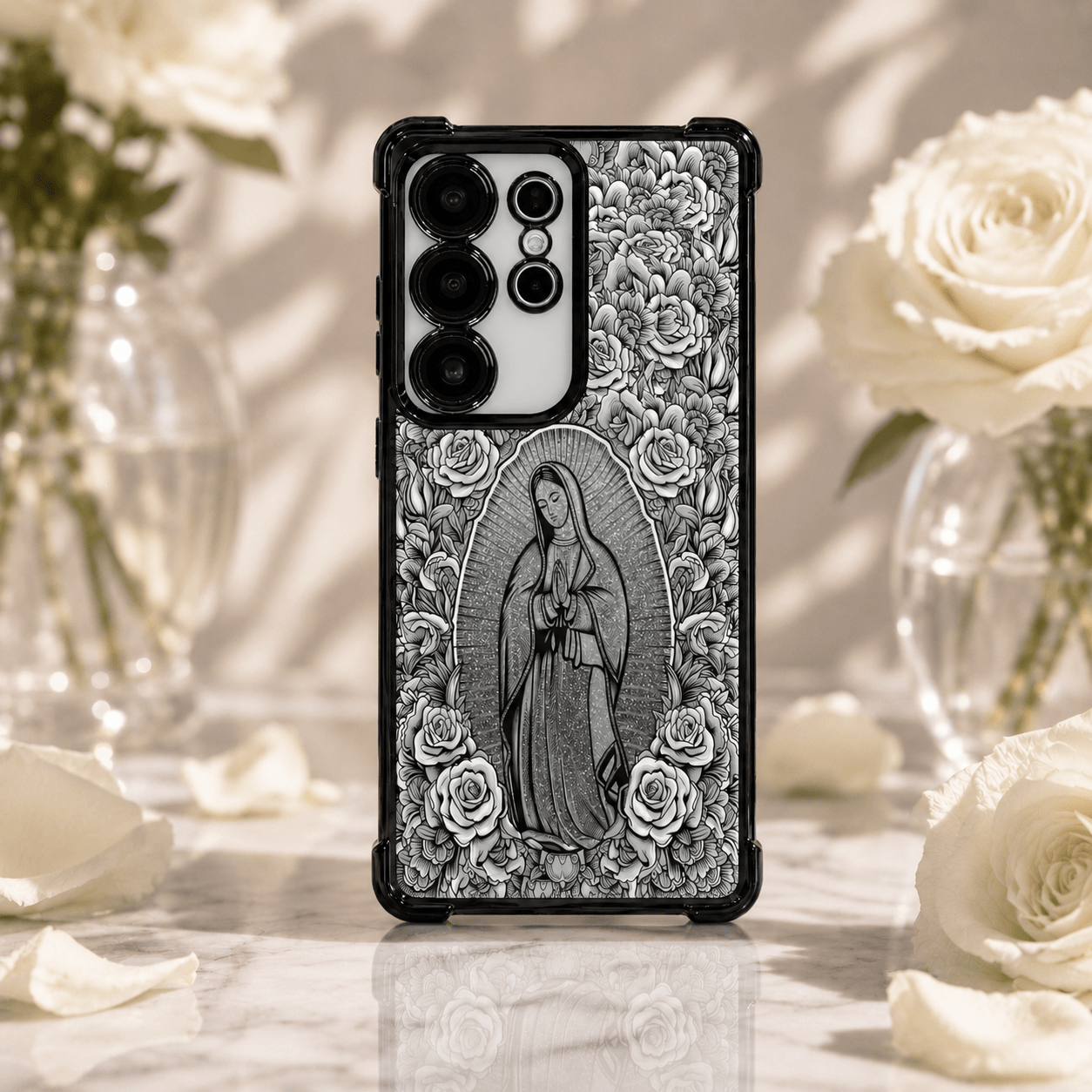 Our Lady of Guadalupe & Rose-Themed Phone Case for Samsung Galaxy S26/S25/S24/S23 Series LEKCASE