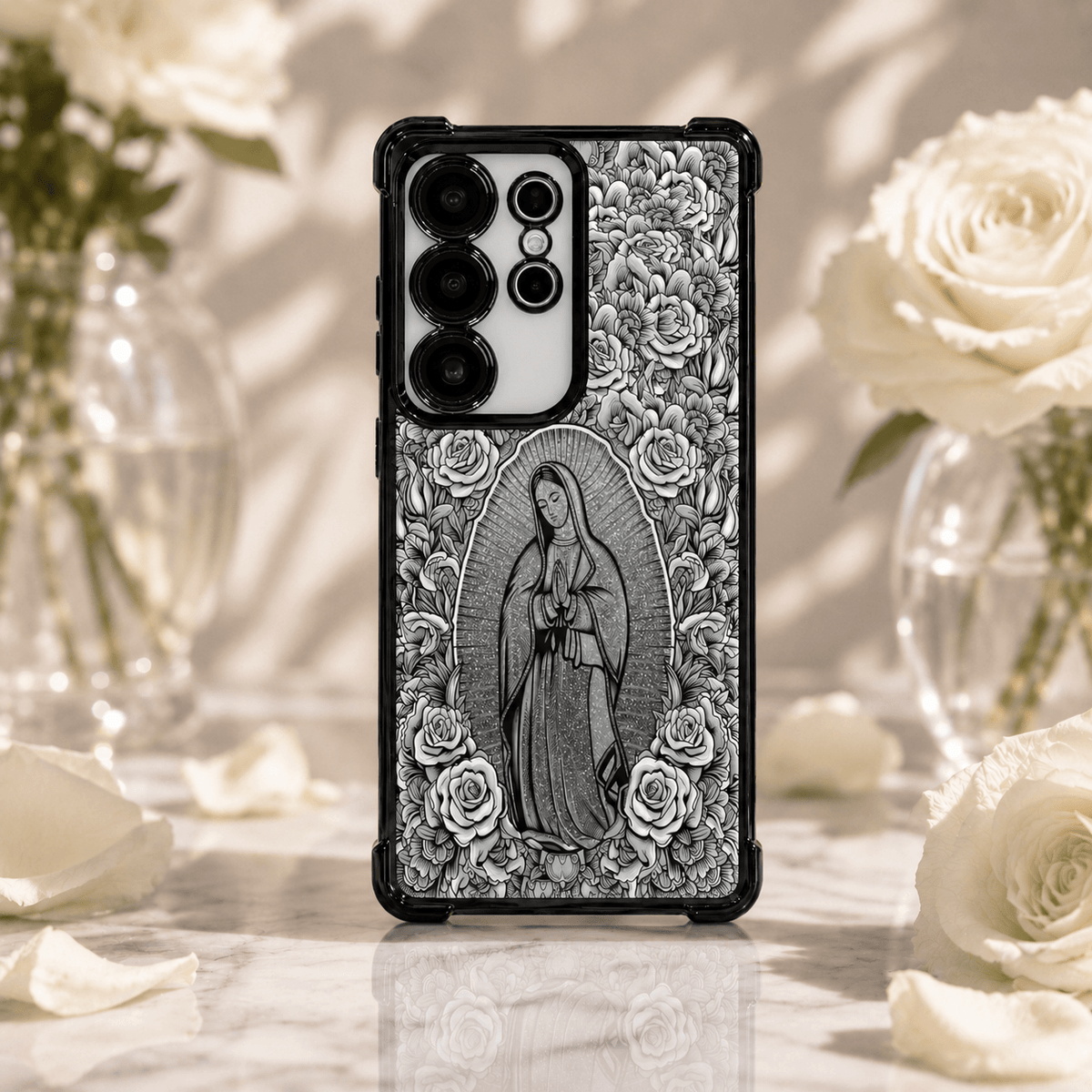 Our Lady of Guadalupe & Rose-Themed Phone Case for Samsung Galaxy S26/S25/S24/S23 Series LEKCASE