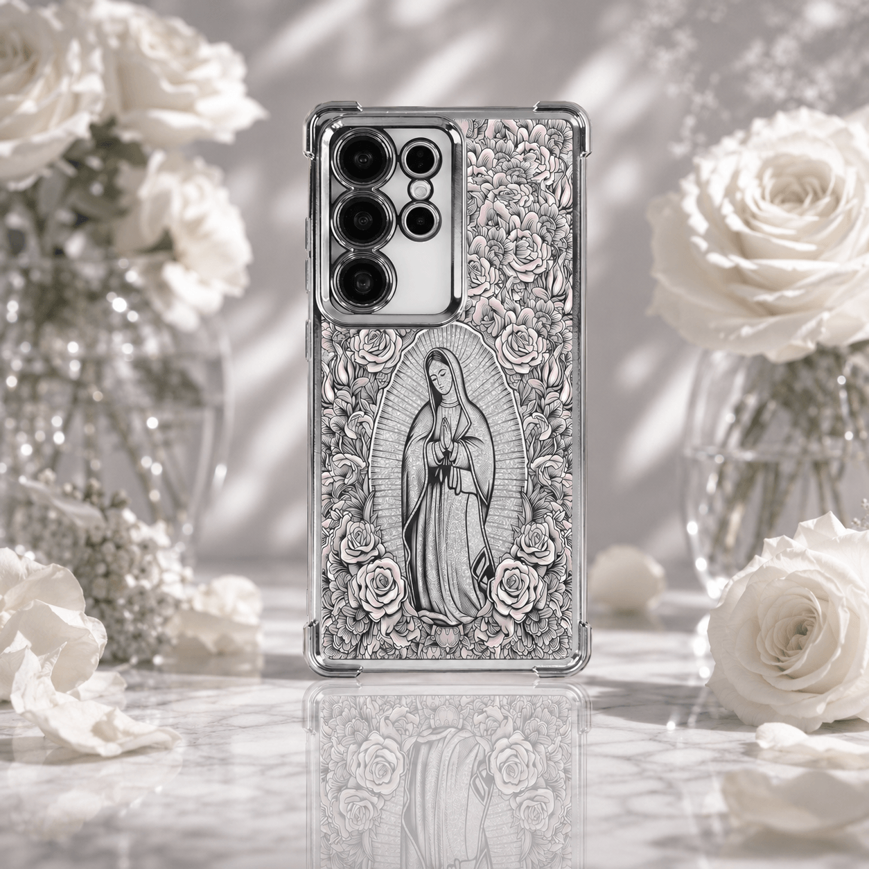 Our Lady of Guadalupe & Rose-Themed Phone Case for Samsung Galaxy S26/S25/S24/S23 Series LEKCASE