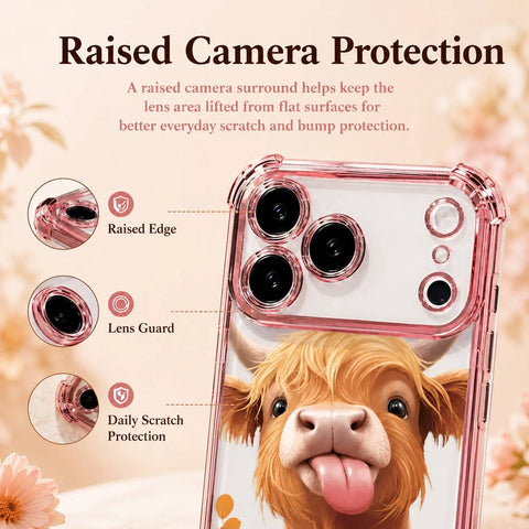 Fluffy Cow-Print Anti-Drop Phone Case with Reinforced Corners LEKCASE