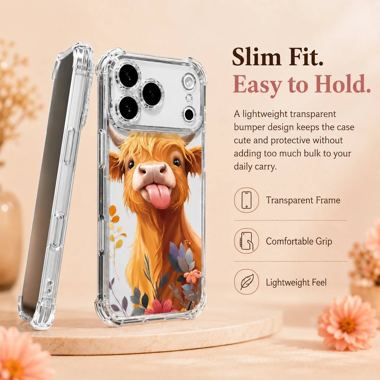 Fluffy Cow-Print Anti-Drop Phone Case with Reinforced Corners LEKCASE