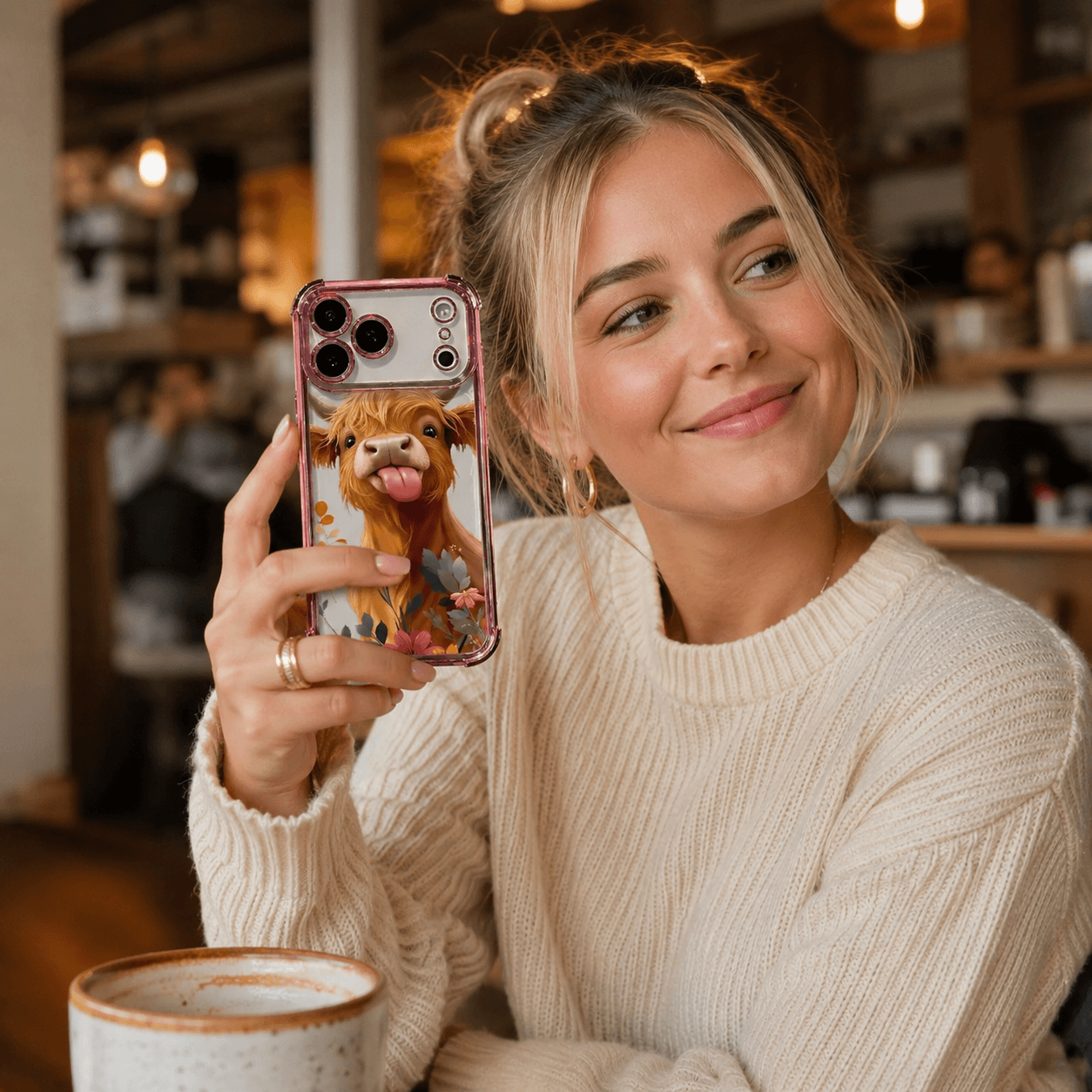 Fluffy Cow-Print Anti-Drop Phone Case with Reinforced Corners LEKCASE
