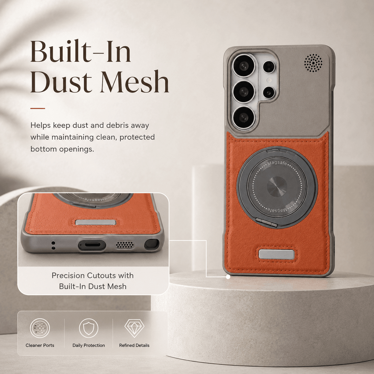 Samsung Semi-Enclosed Magnetic Phone Case with Rotating Stand LEKCASE