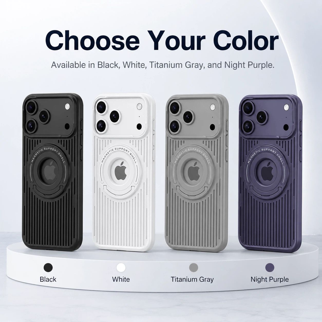 iPhone Magnetic Phone Case with Striped Heat-Dissipation Stand LEKCASE