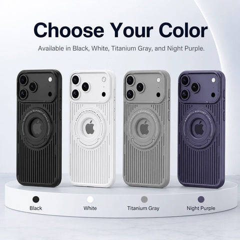 iPhone Magnetic Phone Case with Striped Heat-Dissipation Stand LEKCASE