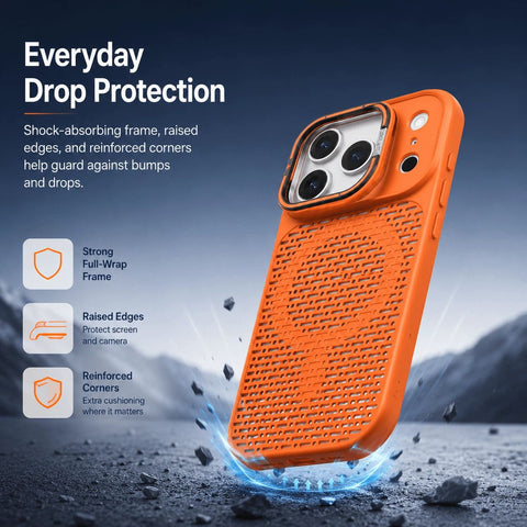 iPhone Magnetic Cooling Case with Hidden Camera Stand LEKCASE
