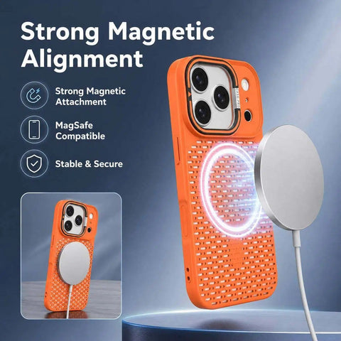iPhone Magnetic Cooling Case with Hidden Camera Stand LEKCASE
